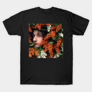 Portrait of a Young Woman with a Flower Arrangement T-Shirt